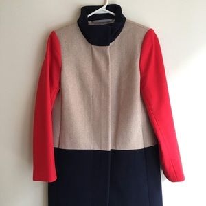 J. Crew Color Block Wool Coat, Never Worn!